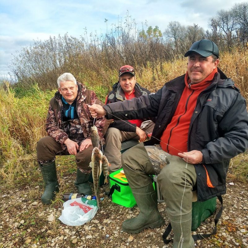 Друзья с уловом после рыбалки во Власьево